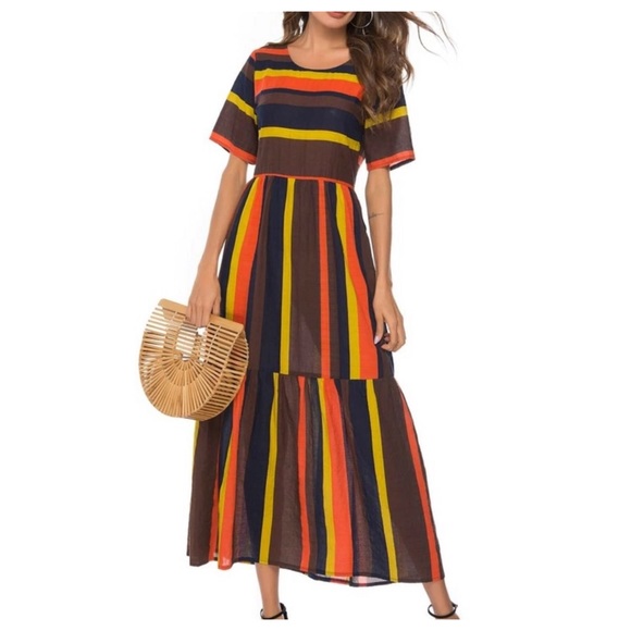 ➕Striped Ruffle Hem Maxi - Picture 4 of 6